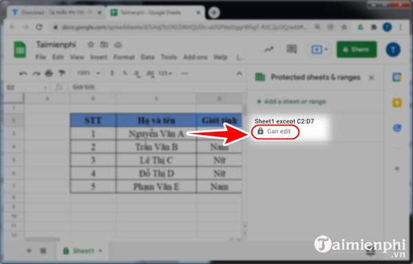 Picture 18 of How to set edit permissions for spreadsheets in Google Sheets
