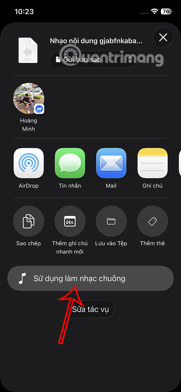 How to set a song as an iPhone ringtone without any supporting application Picture 3