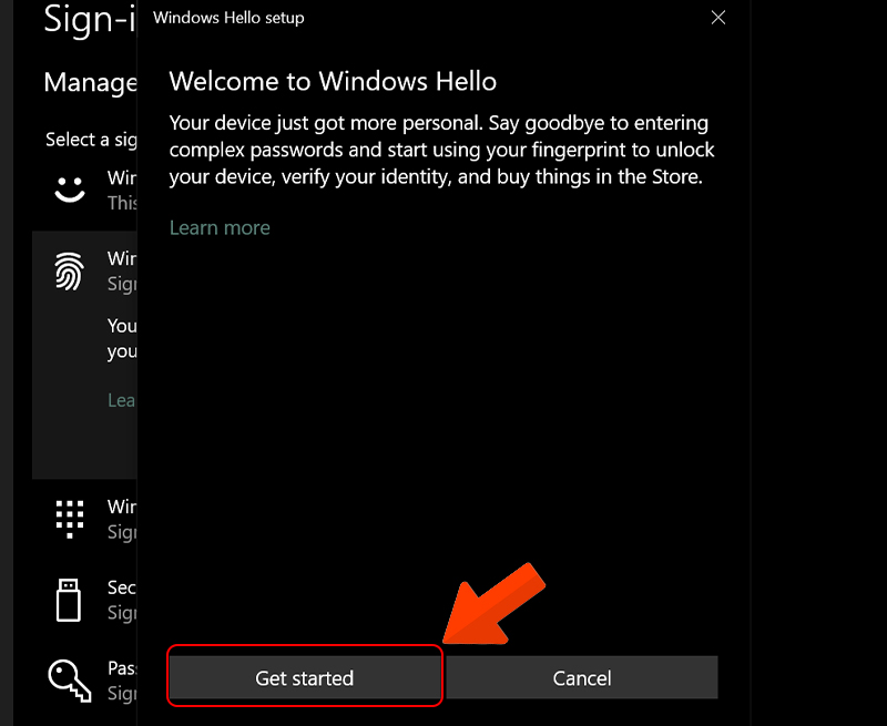 How to set up fingerprint for laptop win 10, absolute security Picture 3