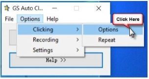 How to set up GS Auto Clicker to hold down the left mouse button. Picture 3