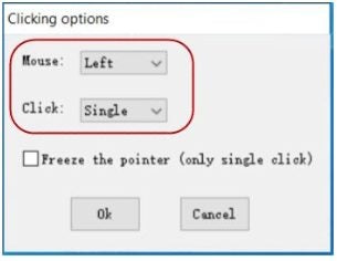 How to set up GS Auto Clicker to hold down the left mouse button. Picture 4