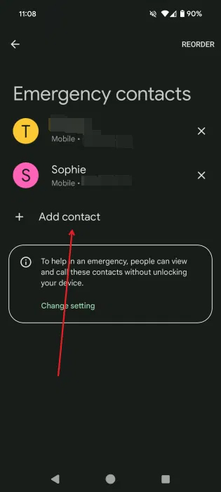How to set up personal safety information on Android Picture 3