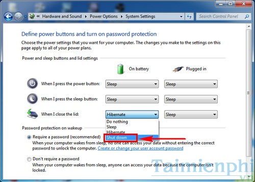 Picture 6 of How to set up power off when closing the laptop lid.