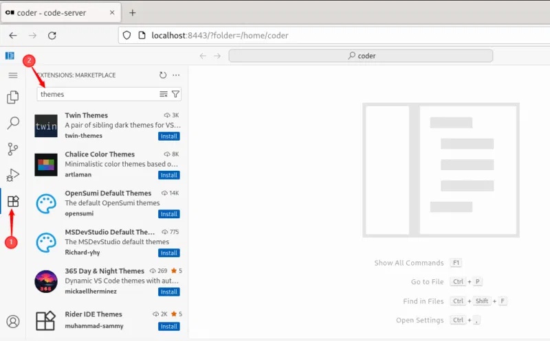 How to setup web based code server in Linux Picture 10