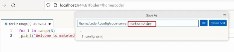 How to setup web based code server in Linux Picture 14