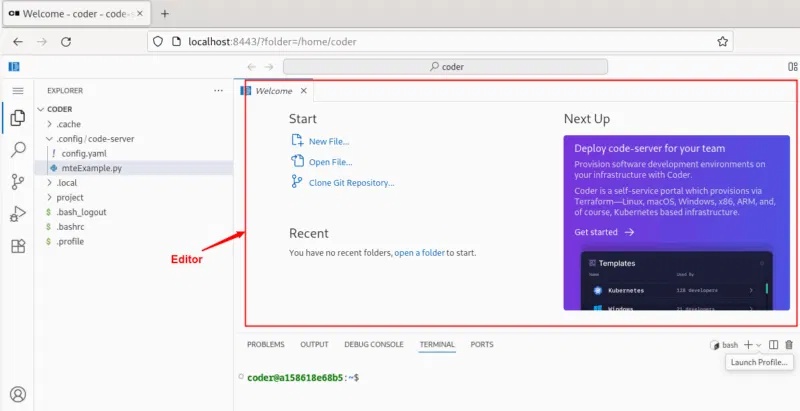 How to setup web based code server in Linux Picture 5