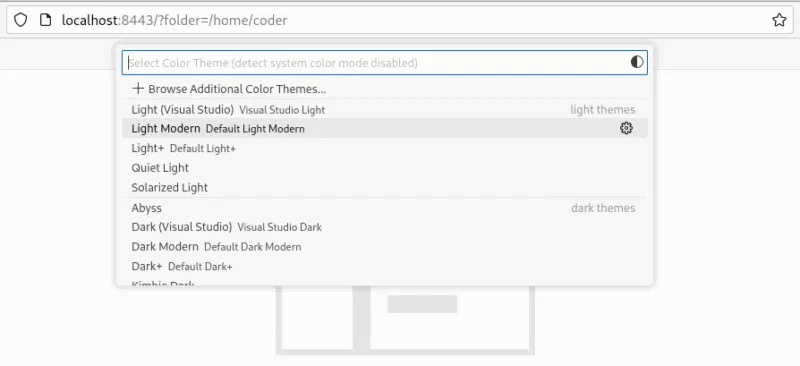 How to setup web based code server in Linux Picture 9