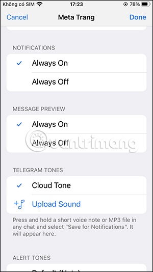 How to set voice chat to Telegram notification tone Picture 7