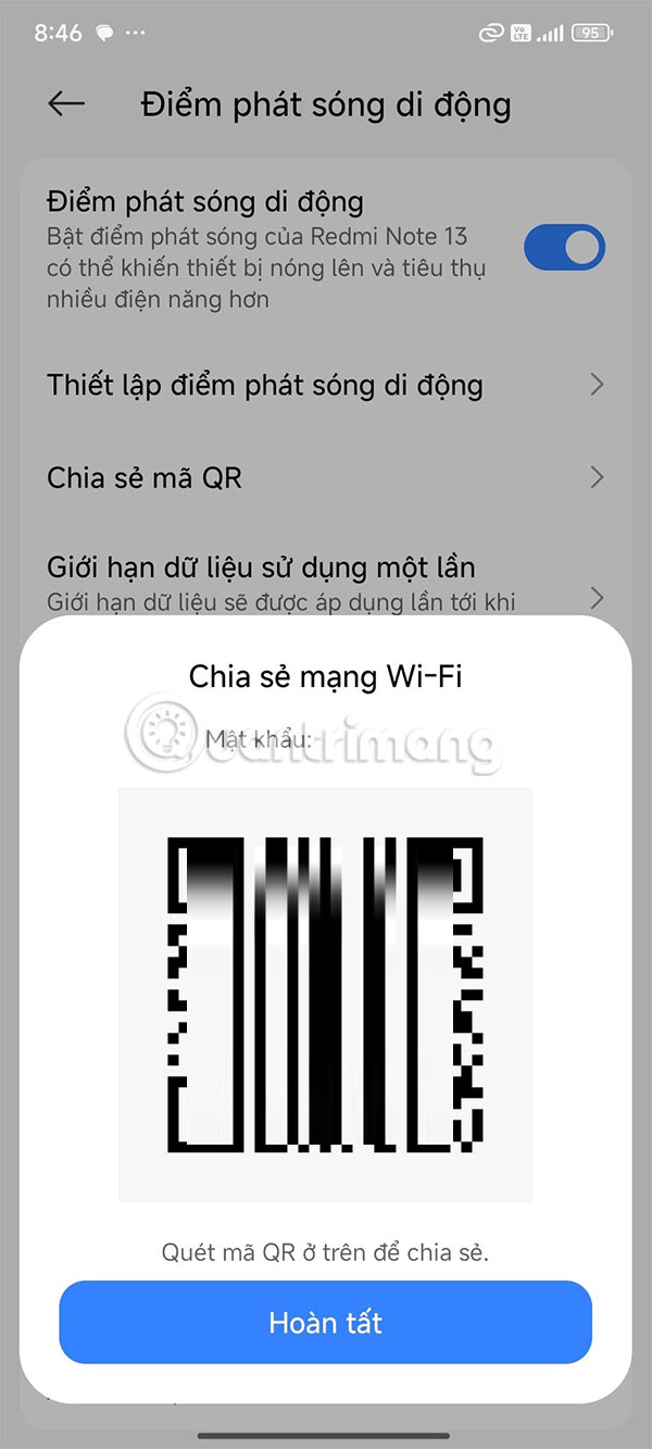 How to share 4G network on Android phone using QR code Picture 6