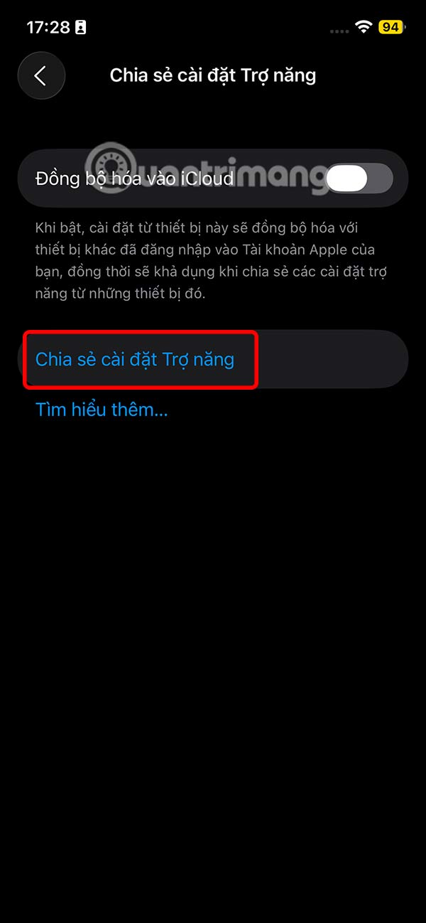 How to Share iPhone Accessibility Settings to Another Device Picture 4