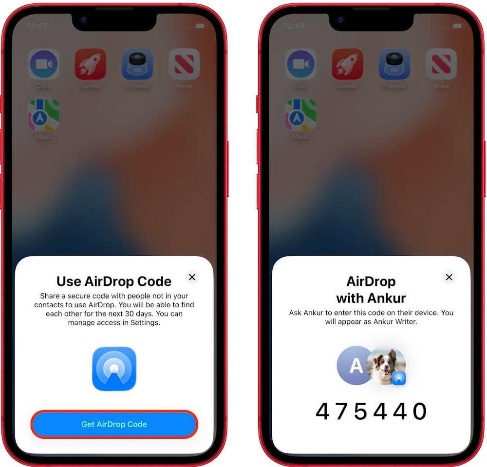 How to share files via AirDrop with a verification code. Picture 2