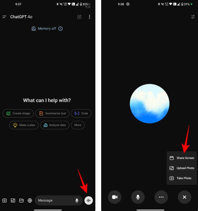 How to share screen video with ChatGPT Voice Picture 1