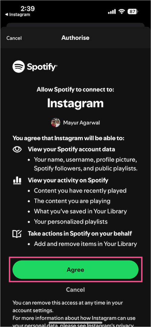 How to Share Spotify Songs to Instagram Notes in Real Time Picture 3