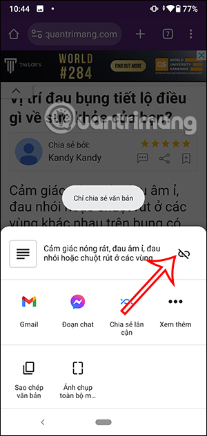 How to share text on Chrome as a link Picture 6