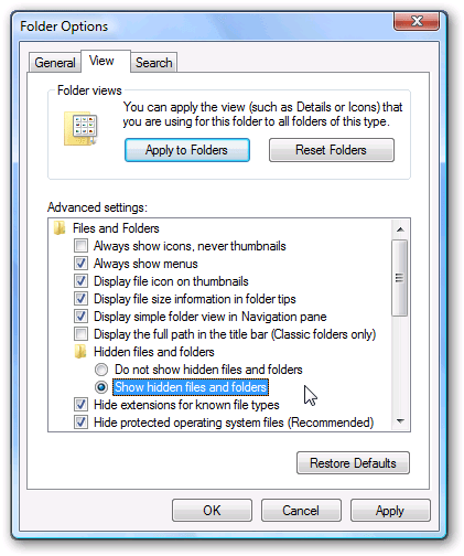 Picture 5 of How to show hidden files and folders on Windows 10/8/7