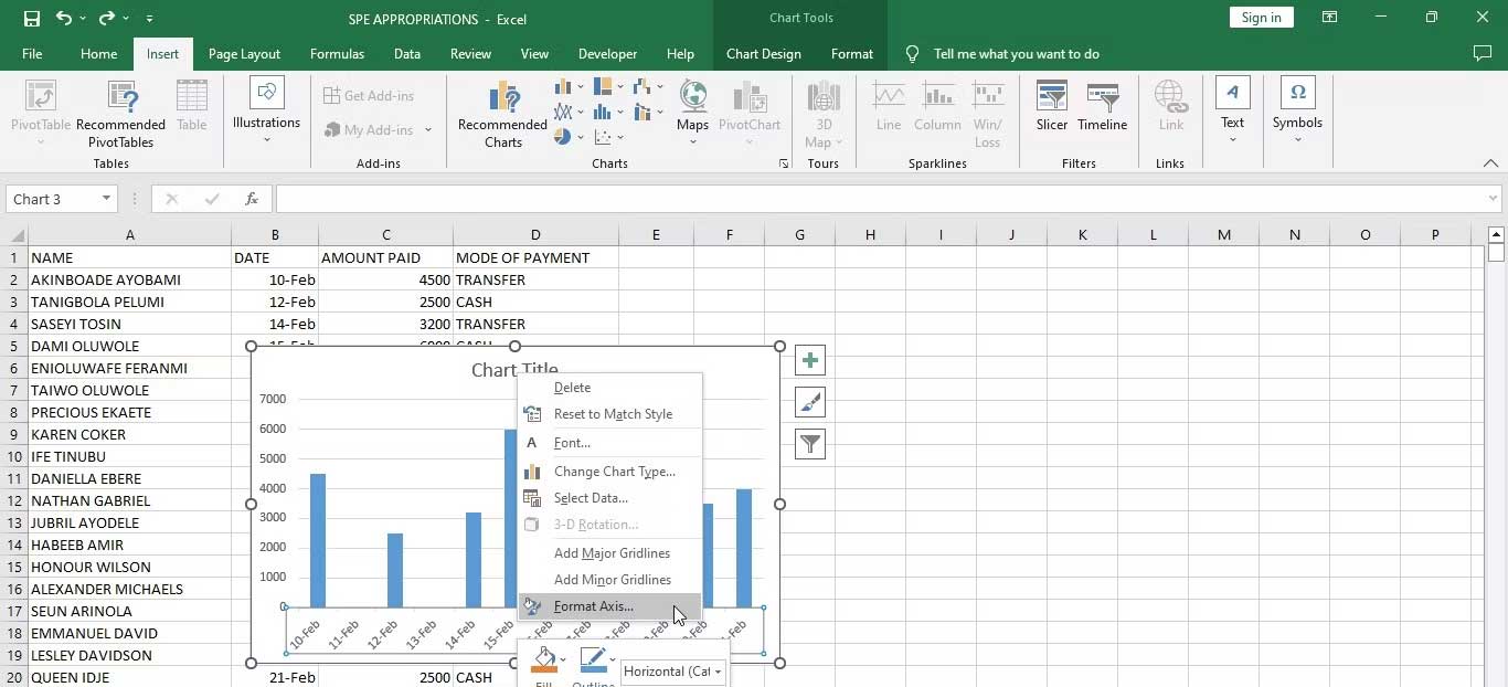 Picture 4 of How to show or hide chart axes in Excel
