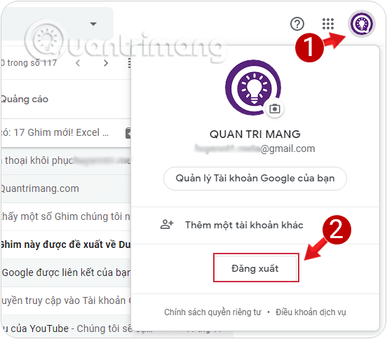 How to sign out of Gmail on PC and phone Picture 8