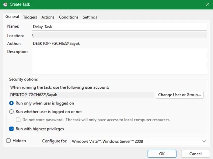 How to Start Scheduled Tasks with Delay on Windows Picture 2