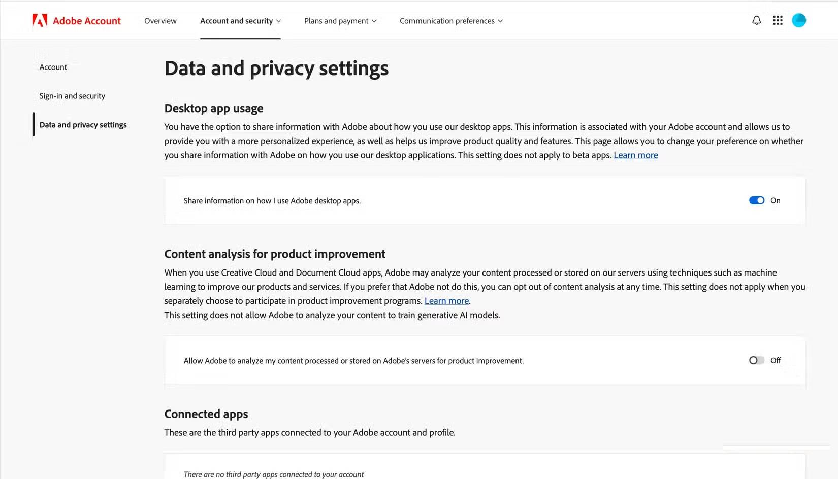 How to stop allowing the use of personal data to train AI. Picture 6