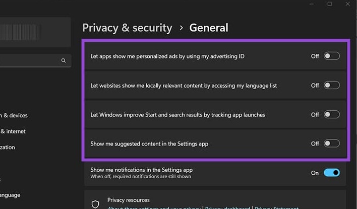 How to stop Windows 11 from tracking you Picture 1