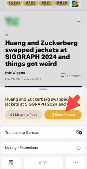 How to summarize web pages on iPhone Safari Picture 2