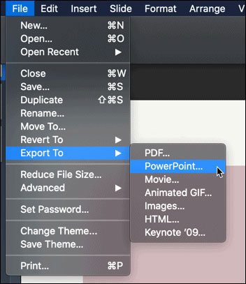 Picture 7 of How to convert a Keynote presentation to PowerPoint
