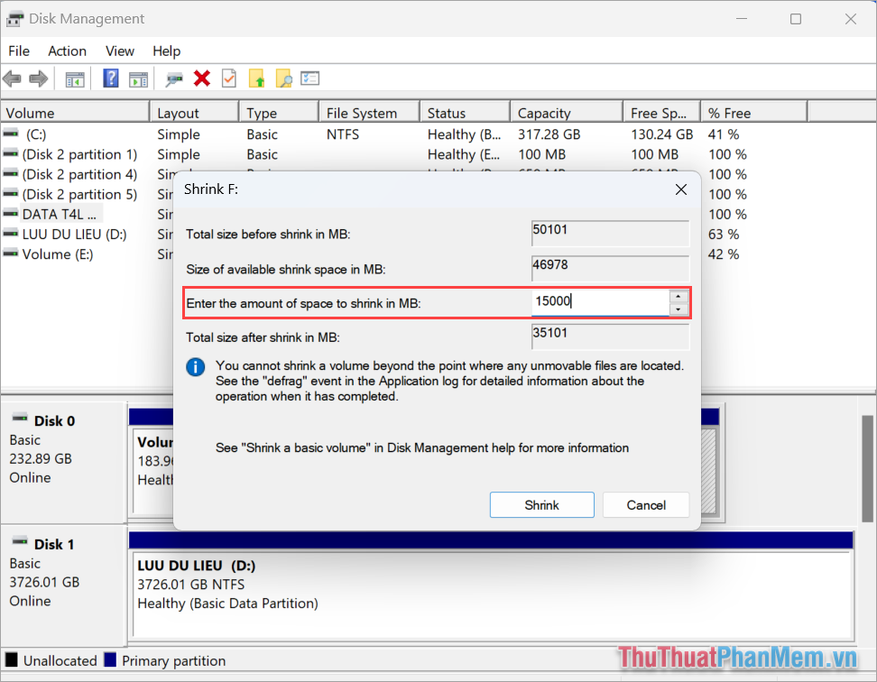 How to transfer space from drive D to drive C on Windows 11 Picture 6