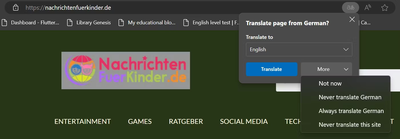 How to translate a web page on Microsoft Edge Picture 3