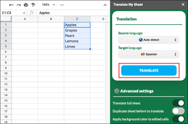 How to translate languages ​​on Google Sheets spreadsheet Picture 7