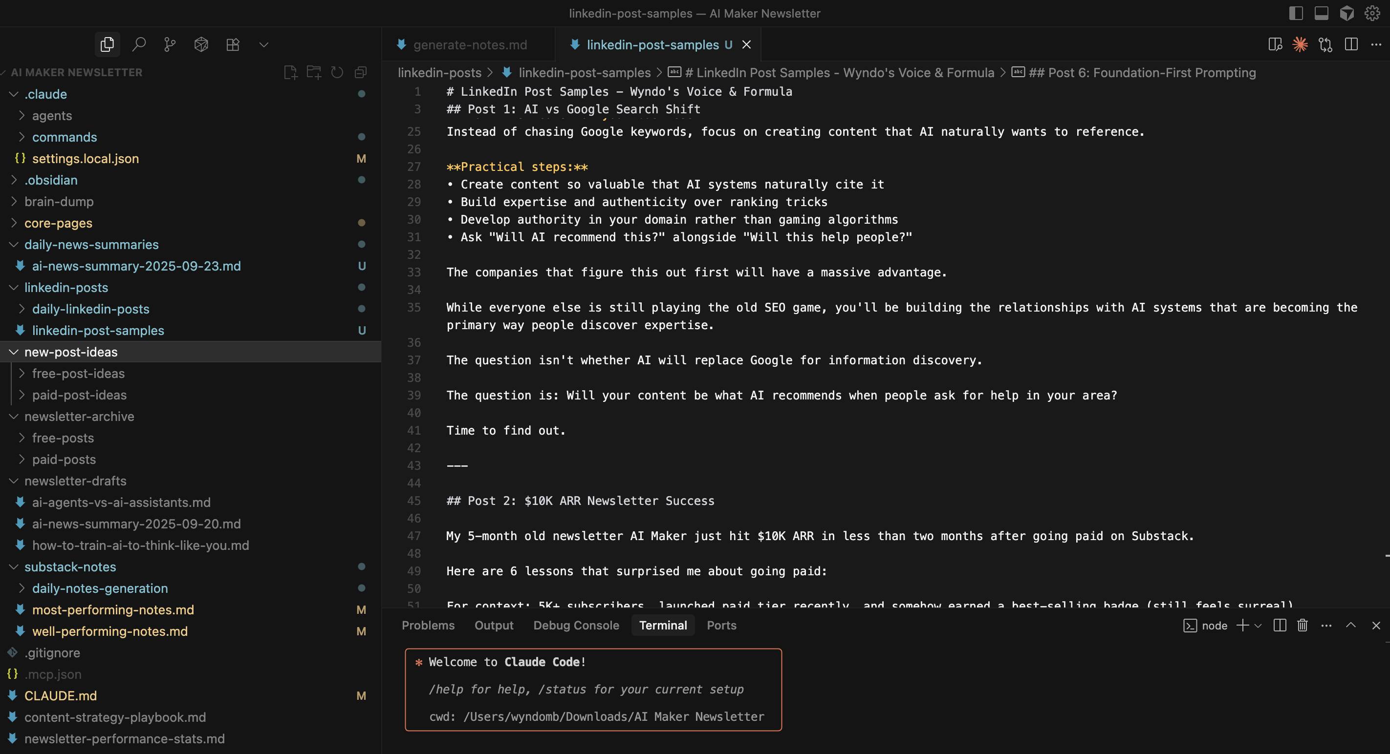 How to turn Claude Code into a personal AI agent to assist with writing and research. Picture 1