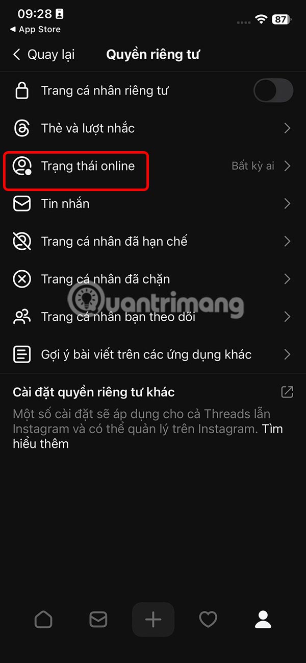 How to turn off Threads account online status Picture 4
