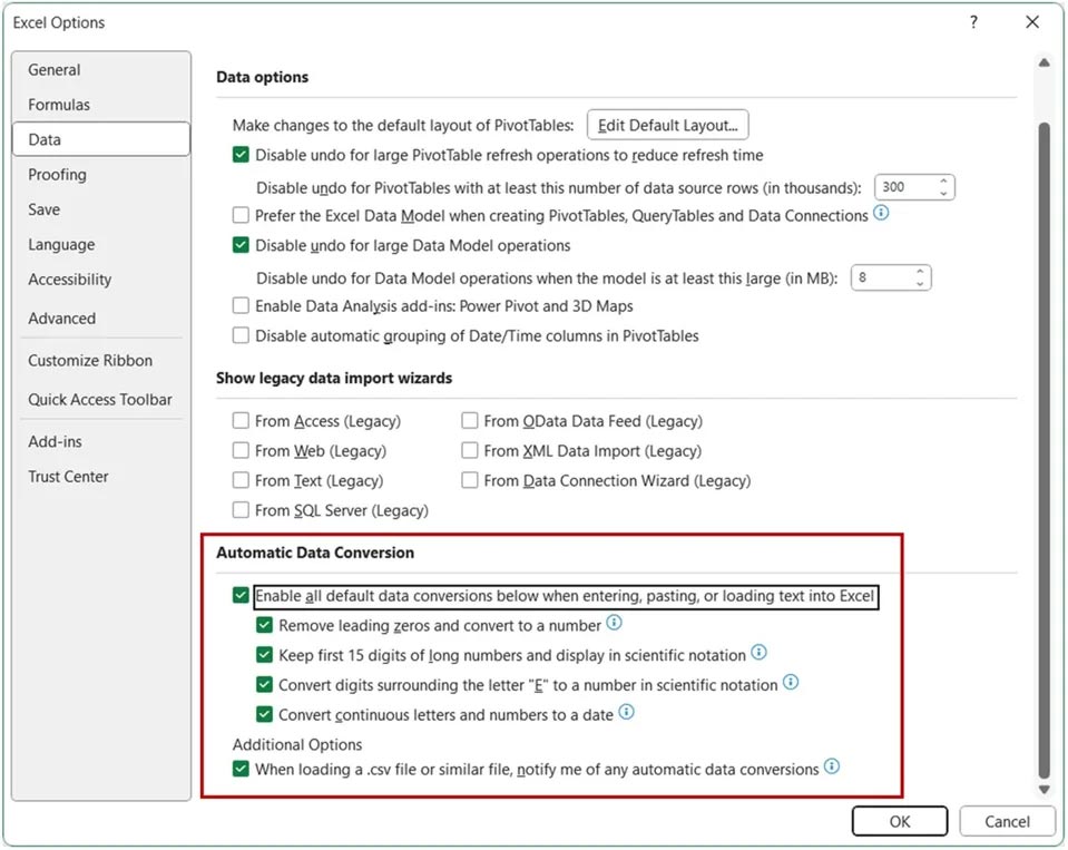 How to turn off auto formatting in Excel Picture 2