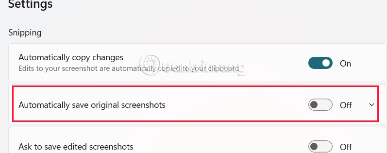 How to turn off automatic saving of Snipping Tool screenshots Picture 3
