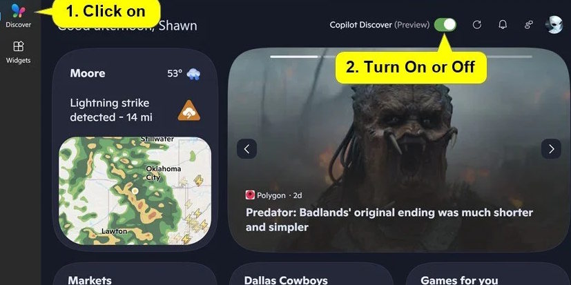 How to disable Copilot Discover in Windows 11 Widgets Picture 1