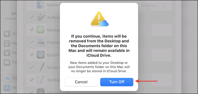 Picture 5 of How to turn off iCloud sync for Desktop and Documents folders on a Mac