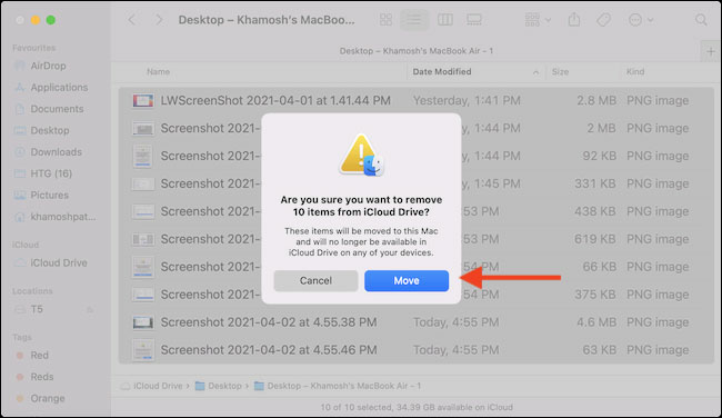 Picture 9 of How to turn off iCloud sync for Desktop and Documents folders on a Mac
