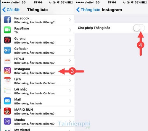 Picture 10 of How to turn off Instagram notifications on iPhone, Samsung, Oppo, LG, HTC phones.
