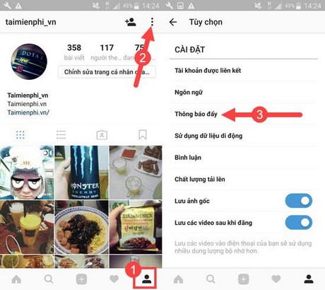 Picture 2 of How to turn off Instagram notifications on iPhone, Samsung, Oppo, LG, HTC phones.