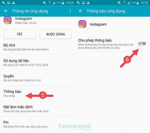 Picture 6 of How to turn off Instagram notifications on iPhone, Samsung, Oppo, LG, HTC phones.