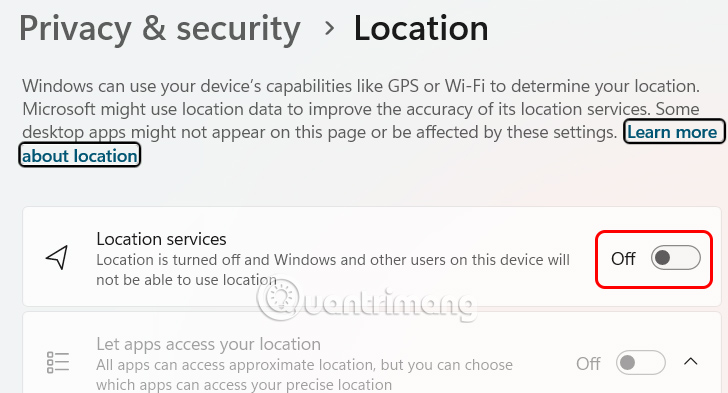 How to turn off location tracking on Windows 11 Picture 2