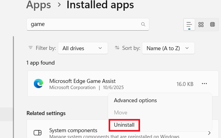 How to turn off Microsoft Edge Game Assist Picture 2
