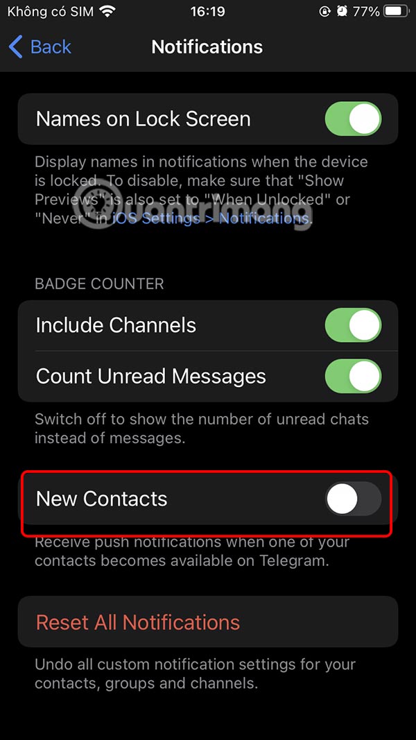 How to turn off notifications of friends joining Telegram Picture 4