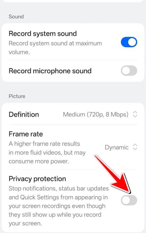 How to turn off notifications when recording Oppo screen Picture 3