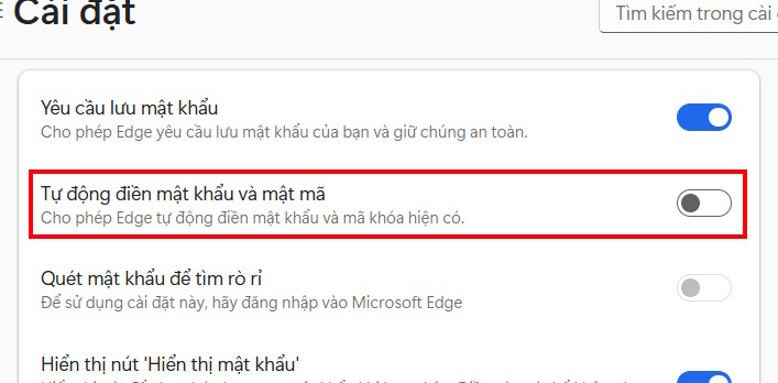 How to turn off password autofill on Microsoft Edge Picture 6