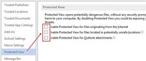 How to turn off Protected View in Office 2013 to edit files Picture 5