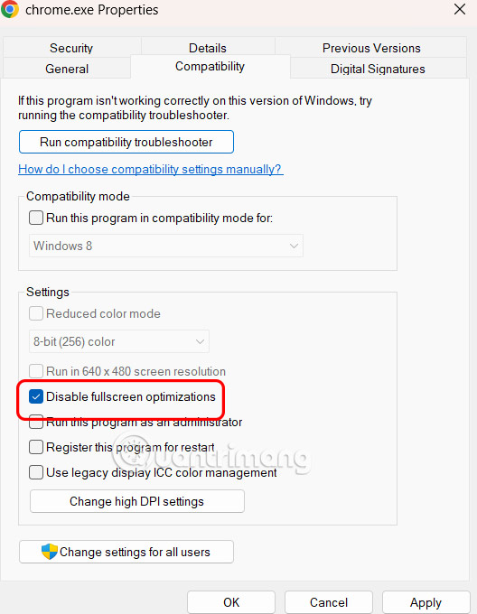 How to turn off screen optimization on Chrome, Firefox, Edge Picture 4