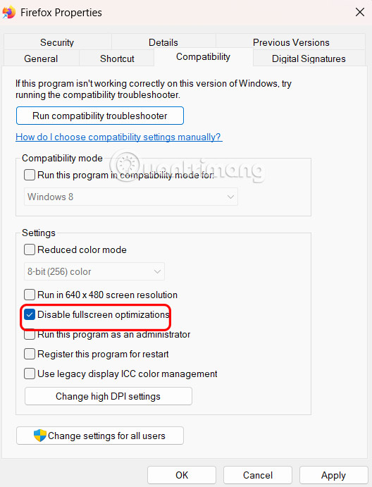How to turn off screen optimization on Chrome, Firefox, Edge Picture 8