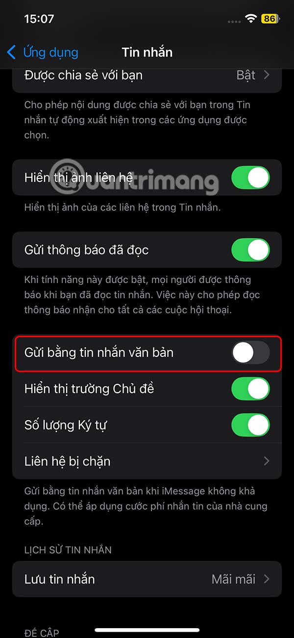 How to turn off sending SMS messages on iPhone Picture 4