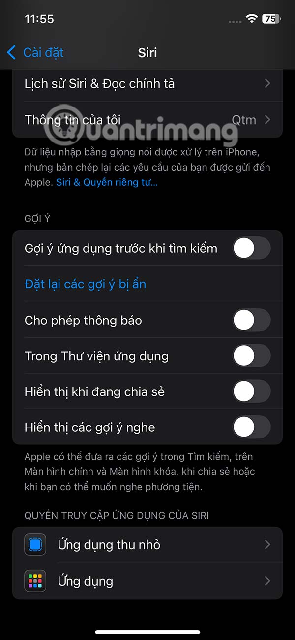 How to turn off Siri suggestions on iPhone Picture 3