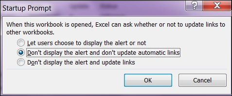 How to turn off Update Link notification in Excel - File content from many different sources Picture 7